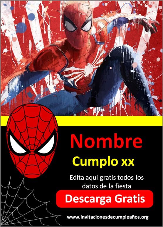 GRATIS] Invitación Hombre Araña Spiderman, Editable